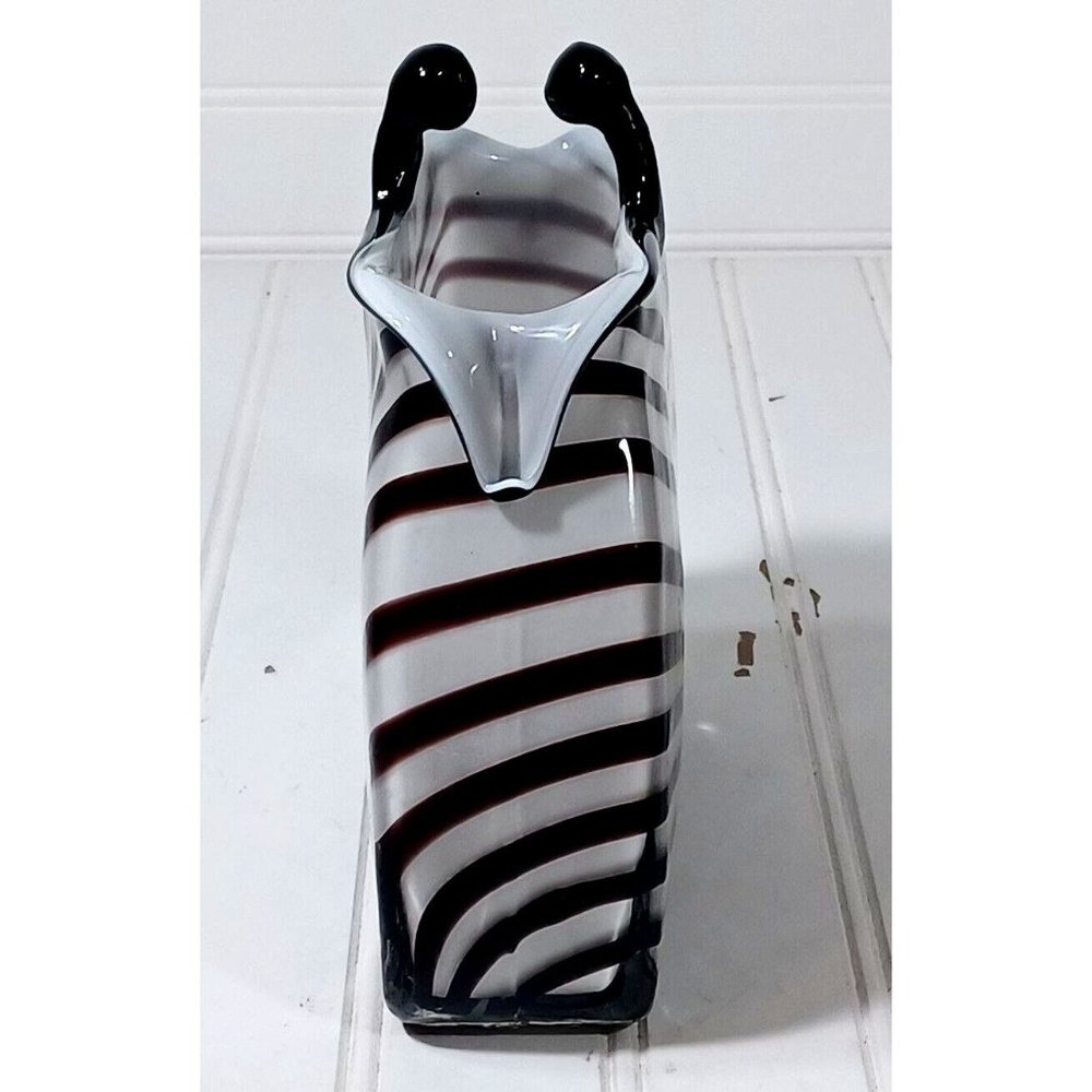 Rare Murano Optical Illusion MCM Vtg Handbag  Purse Art Glass Vase Planter 1960s - Picture 8 of 10